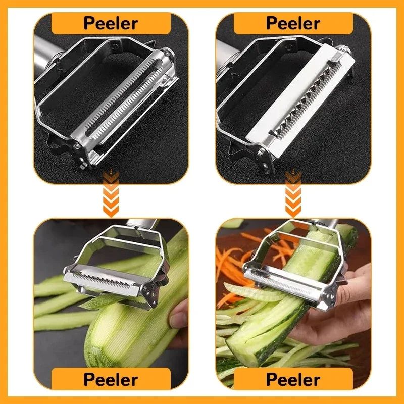 Kitchen vegetable peeler 304 food grade stainless steel melon planer Double head peeler Multi-functional household fruit and vegetable peeler