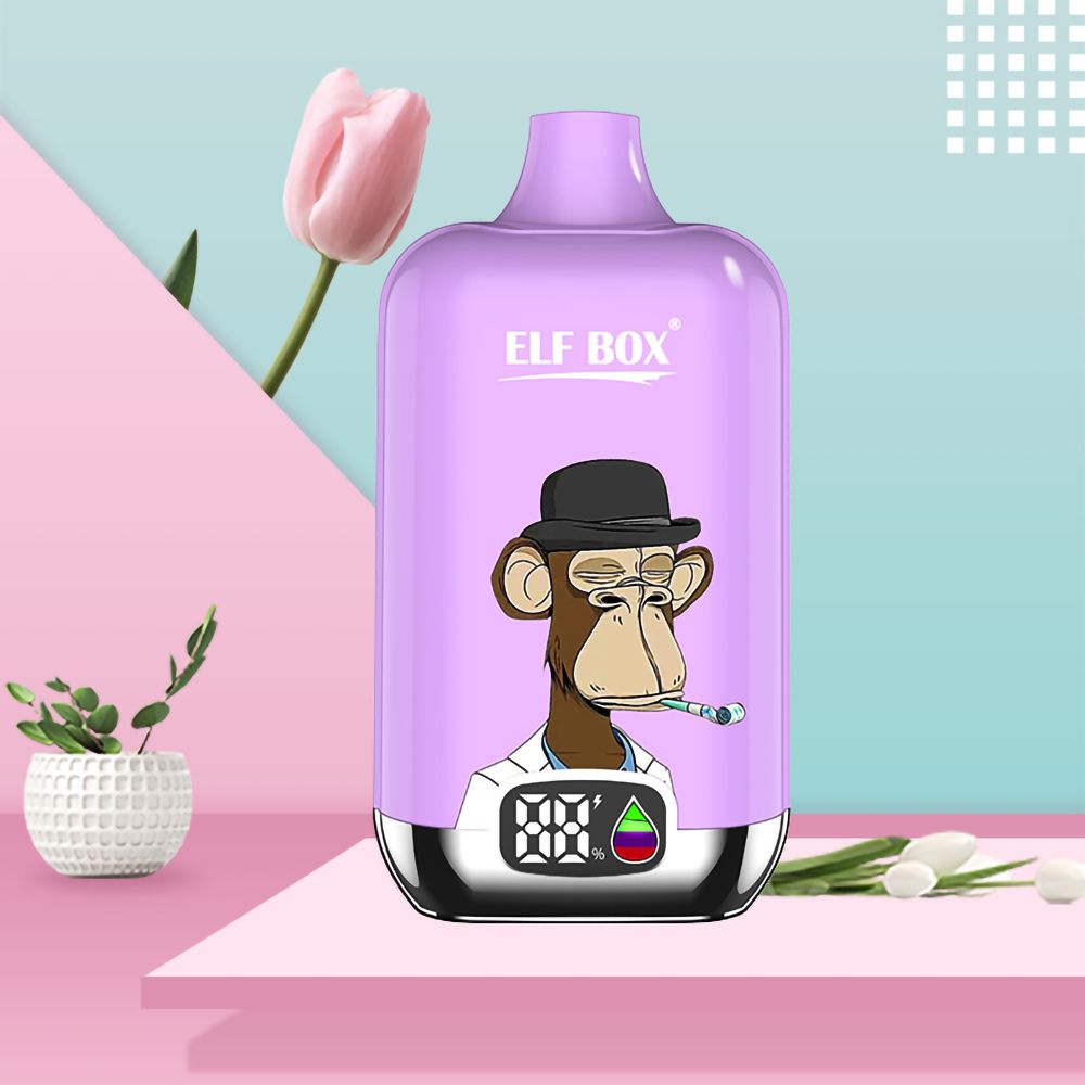 ELF BOX Digital 12000 1pcs/Box Beast rechargeable High Capacity Fruits Flavour Vape Pen - Ready To Puff And Go Electronic Cigarette Smoke Smoking Random 12000 Puffs