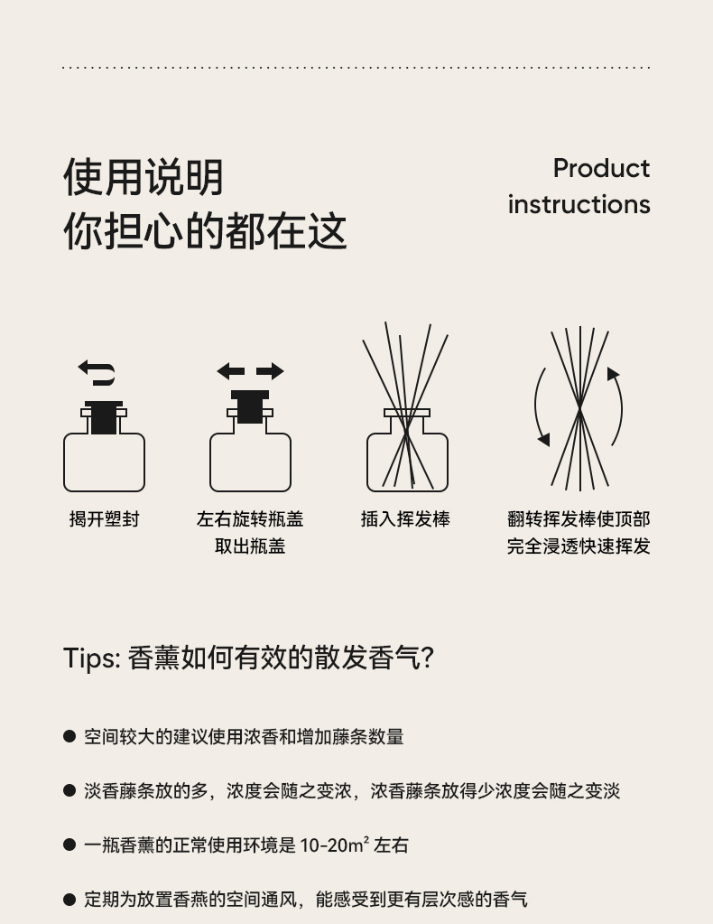 56235 150ML Empty Aromatherapy Bottles Home Fragrance Glass Bottles without Essential Oil and Rattan Sticks for Home Decor
