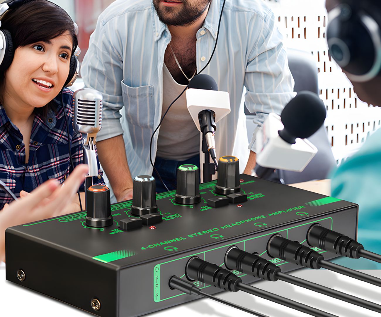 Headphone Amplifier 4-channel 6-channel monitor headphone amplifier mini audio professional