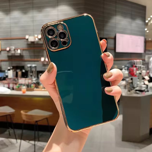 Glossy Gold Metal Lines Design Ultra Thin Elegant iPhone Mobile Case Cover