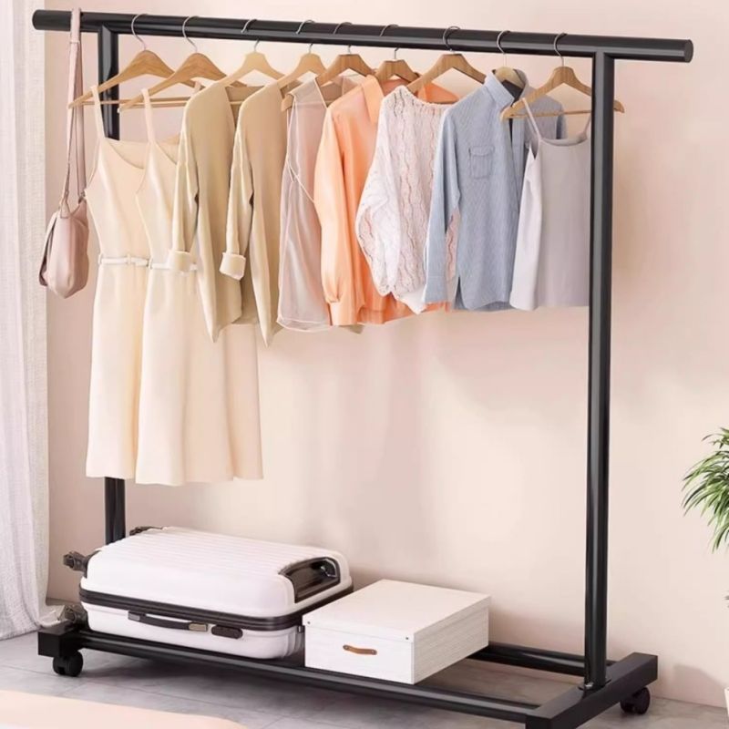 Coat rack, floor standing clothes hanger, movable clothes hanger, balcony drying rack vertical Storage Rack