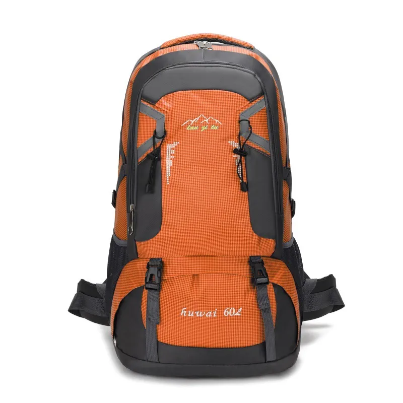 60L Large Capacity Outdoor Hiking Backpack, Unisex Travel Rucksack for Men Women, Waterproof Wear-resistant Sports Backpack, Multi-compartment Luggage Bag for Mountaineering Camping Travel Long-distance Trip, Single Bag Only
