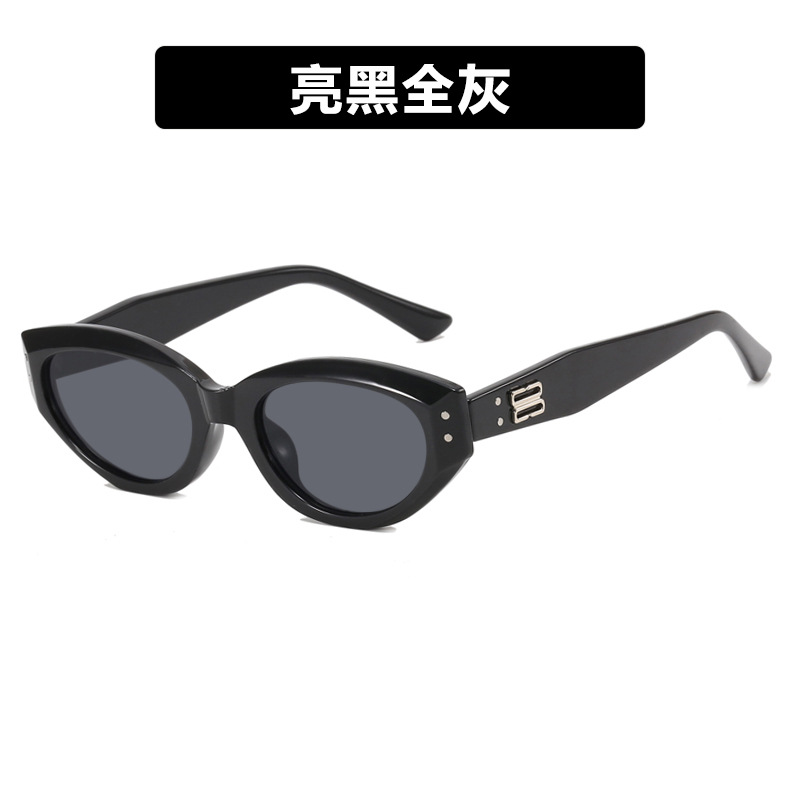 Women's new retro chic high-grade street photo irregular cat eye sunglasses 20310