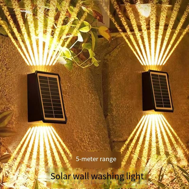 - Outdoor Solar Garden Lamp, Dusk to Dawn LED Wall Mount Light, Waterproof Design for Balcony, Courtyard, Fence - Energy Saving & Easy to Install