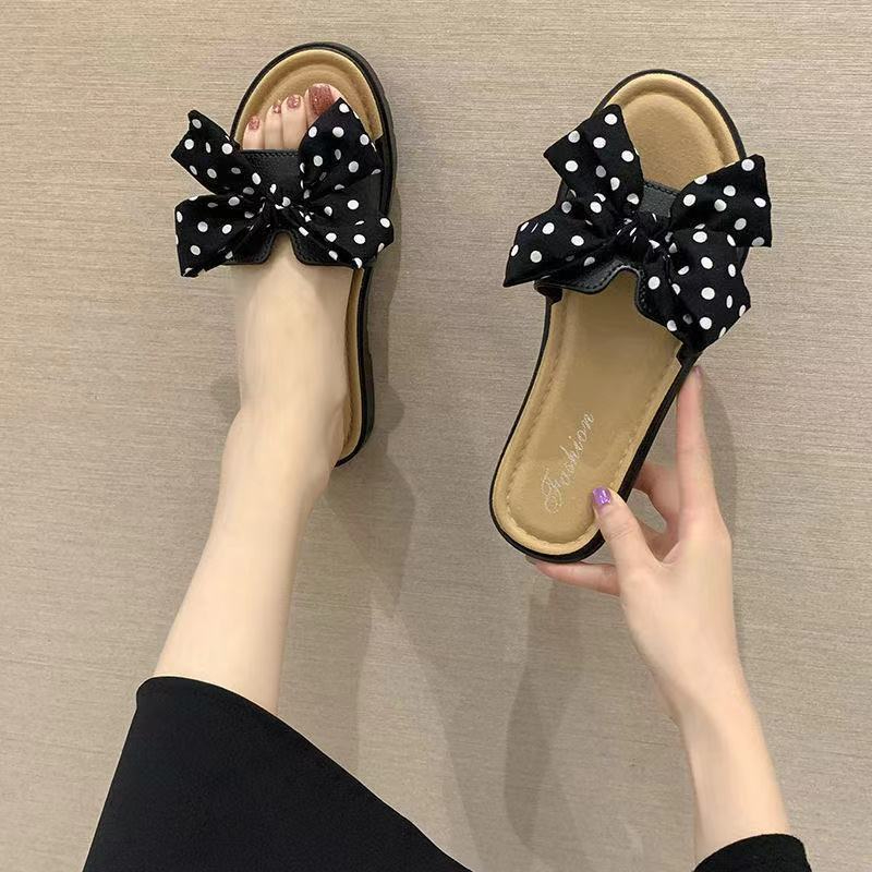All-match non-slip one-word sandals and slippers