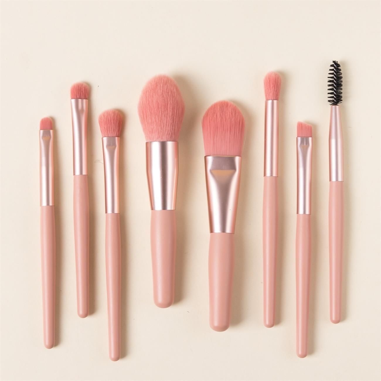 Makeup Brushes,Makeup Brush Set Mini, 8 PCS Travel Make Up Brush Kit,Cosmetic Brushes for Face Foundation Blush Eye Shadow (Pink)