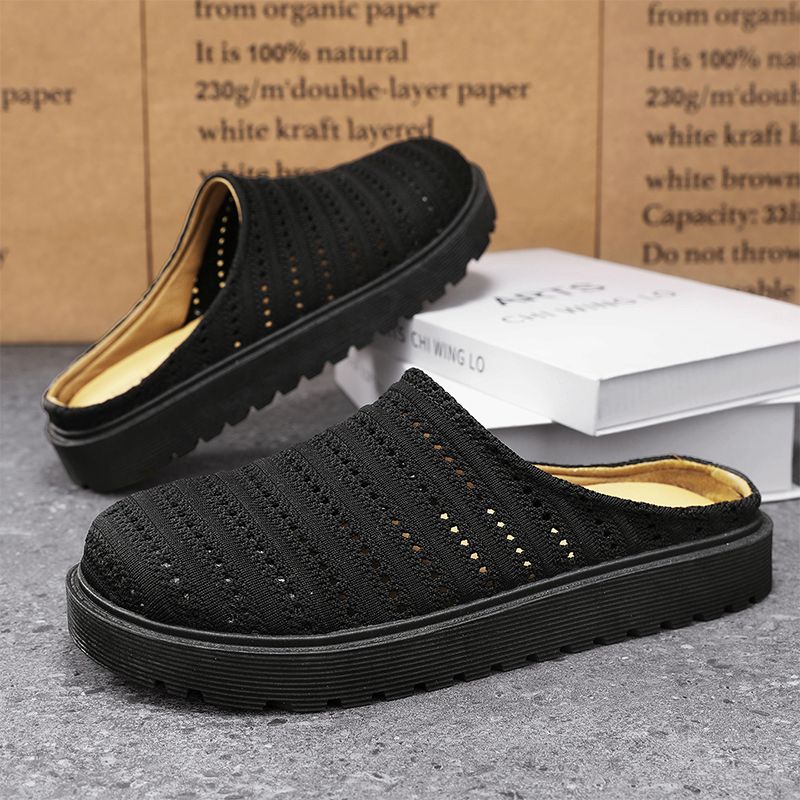 Youth Men Breathable Mesh Shoes Man Fashion Casual Flats Loafers Male Leisure Daily Slip On Footwears For Black