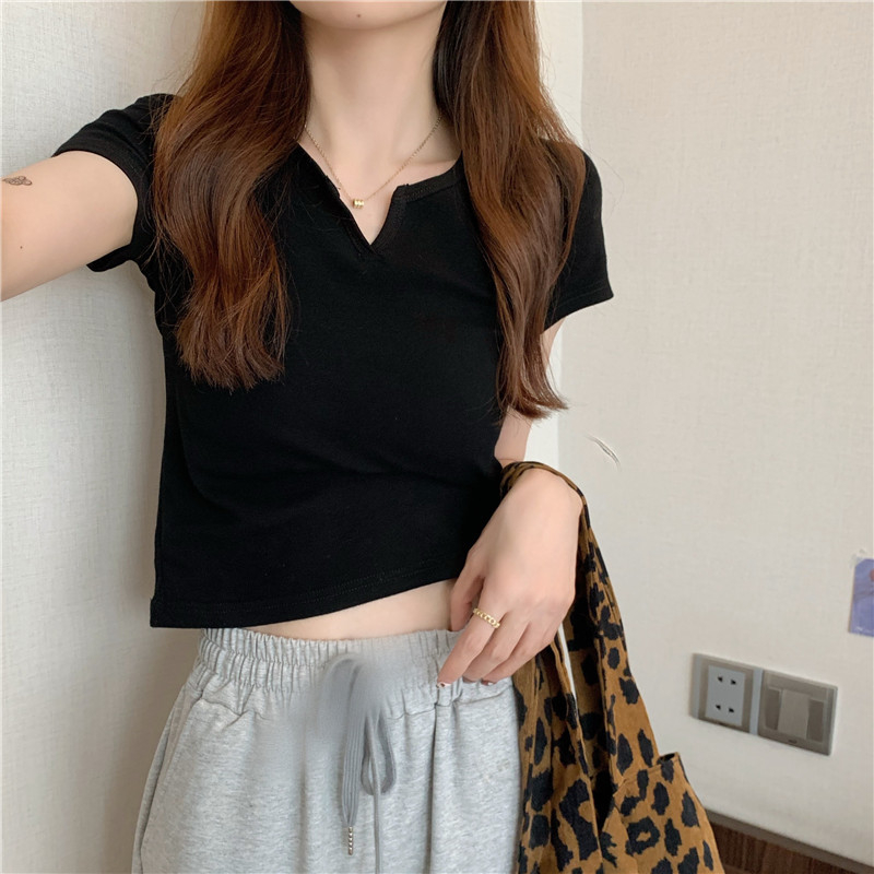 165 Women's Design Sense Slim Casual T-shirt Short Sleeves