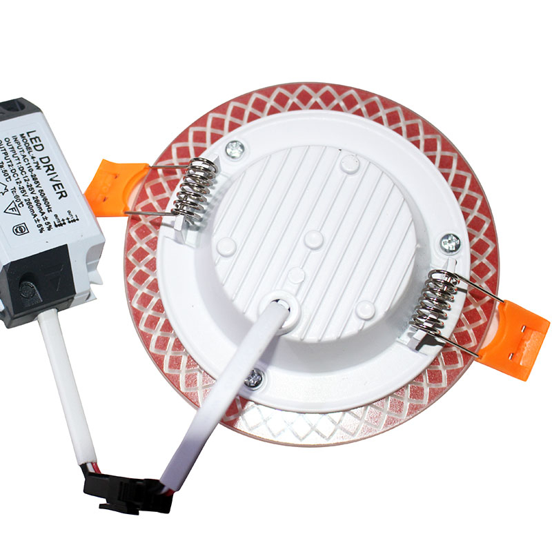 Leopard Cat 7W Downlight Warm white + blue light + purple lightRa=85 630Lm Tricolor Downlight  plastic embedded recessed led spotlight for home office led Downlight Ceiling Lights