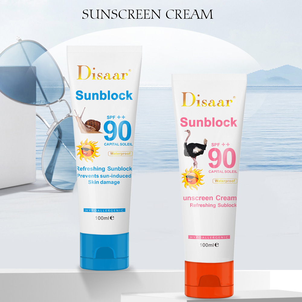 SPF 90 Face and Body Sunscreen Cream Moisturizing Refreshing Not Greasy Sun Screen Light Breathable UV Protection Skin Cream 100ml