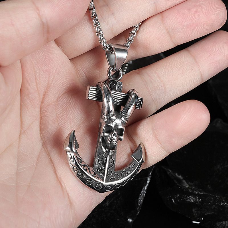 Ship Anchor Personalized Simple Stainless Steel Pendant Necklace men's necklace