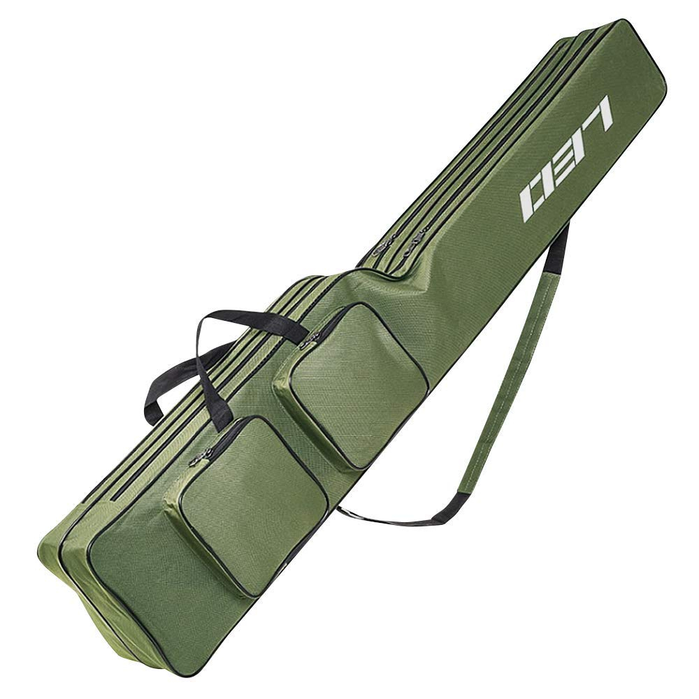 Fishing Rod Case, 51.2inch/4.3ft Fishing Pole Case Bag, Waterproof Fishing Rod Reel Bag Organizer Fishing Travel Bag, Oxford Large Capacity Fishing Tackle Storage Bag, Fishing Gifts for Men Dad