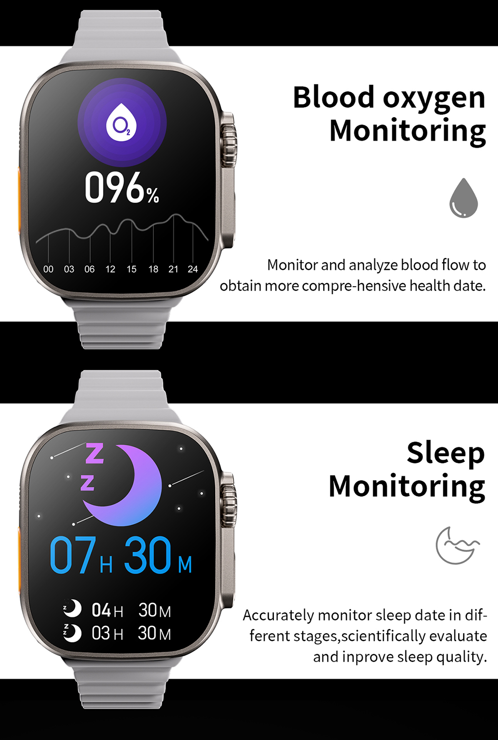 NEW U8 Ultra Smart Watch Ultra Series 8 NFC 49MM Men Women Smartwatch Bluetooth Call Waterproof Wireless Charging HD Screen for Apple
