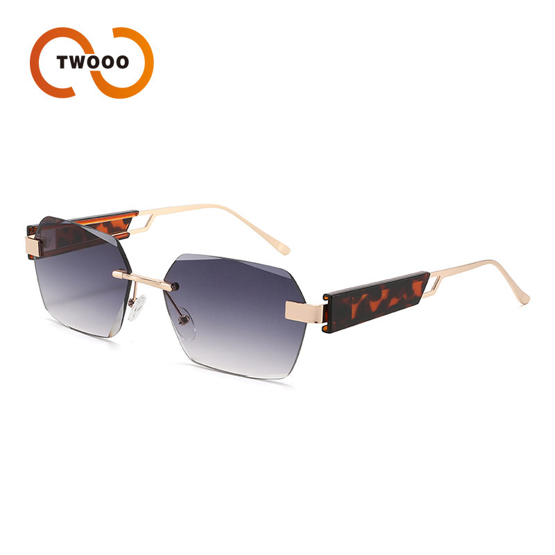 High-end frameless diamond-trimmed sunglasses, 2025 new Instagram hot girl style sunglasses T1424