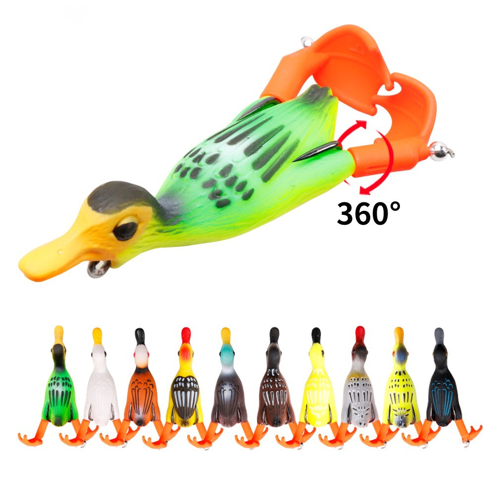 1Pcs Propeller flipper duck Fishing Lure Ducking Fishing Frog Lure 9.5cm 12g 3D Eyes Day Baits Bass Artificial Bait Duckling