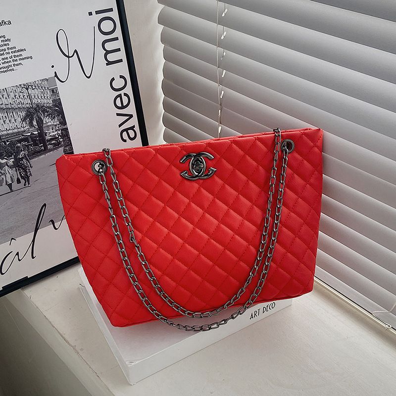 New simple fashion large capacity diamond lattice shoulder bag small fragrance women crossbody Tote bag DM1008DH