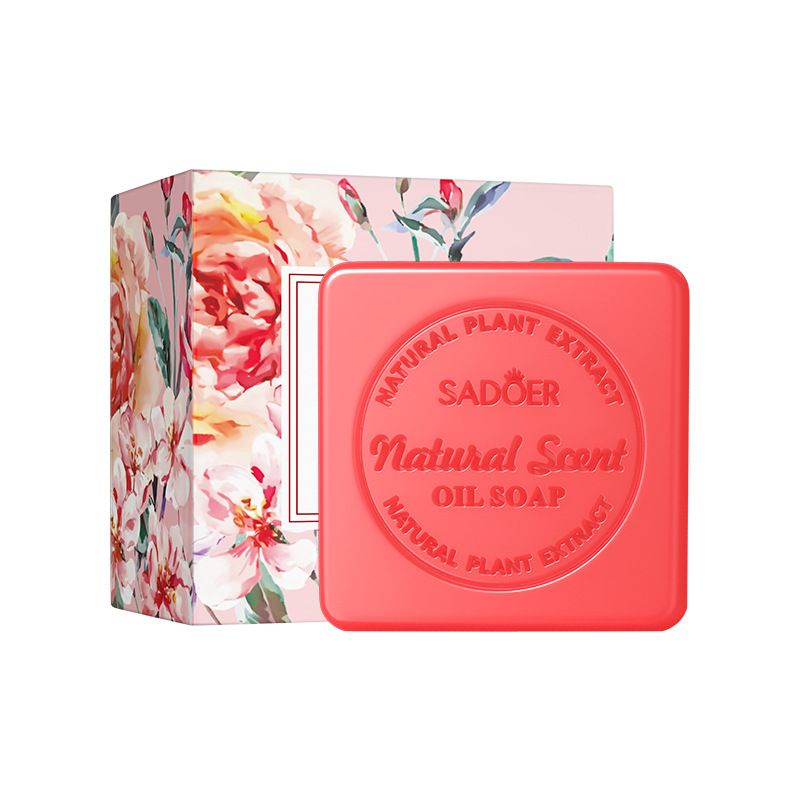 SADOER natural rose essential oil soap cleansing body universal handmade soap