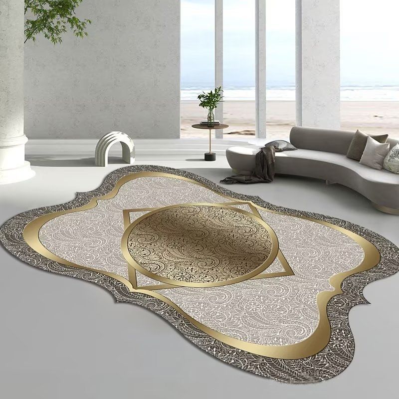 Large size 80*120cm Alien bedroom crystal velvet floor mat， Tea table mat,Light luxury living room carpet CRRSHOP non-slip Can be washed high-grade luxury Carpet