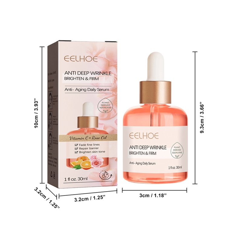 Deep Anti Wrinkle Serum Rose Oil VC Anti-Aging Essence Improve Fine Lines Lifting Shrink Pores Moisturize Face Skin Care