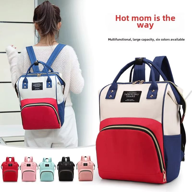 New Fashion Oxford Multi Functional Wear Resistant Insulation Large Capacity Zipper Mommy Bag Outdoor Travel Backpack