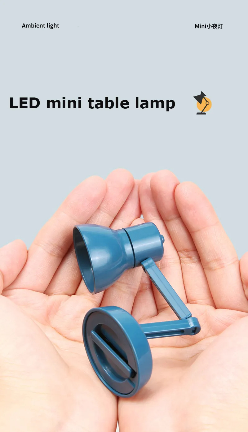 AJJP0025 Cute Mini LED Table Lamp Removable Portable Reading Auxiliary Desk Lamp Bookmark Tools Kawaii Stationery School Supplies
