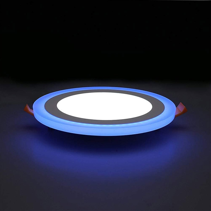 PH 2PCS Led Panel Light,Led Ceiling Lights Round Double Color (Cool White+RGB),Ultrathin Led Recessed Lighting, Led Downlights 