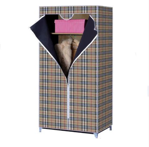 Multifunctional Cloth Fabric checked Pattern Luxury Design Foldable Storage Bedroom Wardrobe - Model: 798