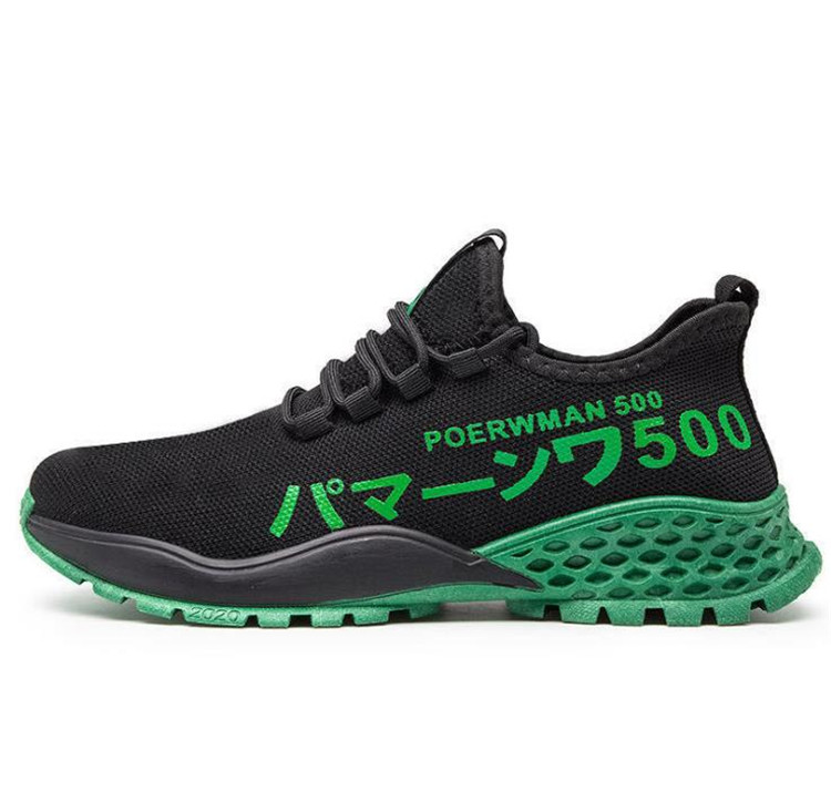 Fashion green breathable comfortable mesh all-match men's shoes sports running shoes wear-resistant non-slip casual men's shoes