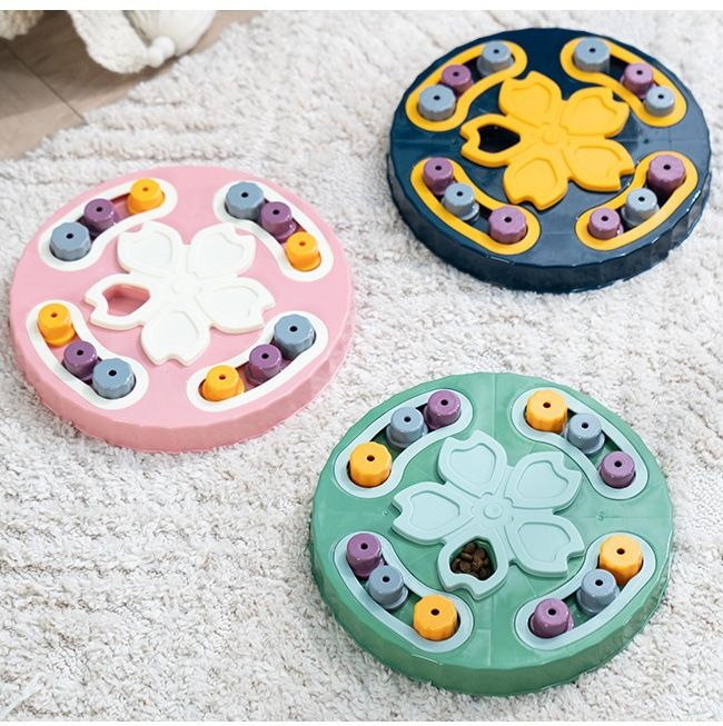 Dog Puzzle Chessboard Toy Slow Leakage Food Control Cat Cherry Blossom Dog Bowl Plastic Cat Dog Utensils