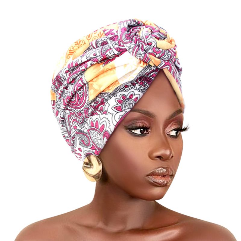Colorful style headscarf flower headscarf hat elastic print hat sleeping hatstyle 7