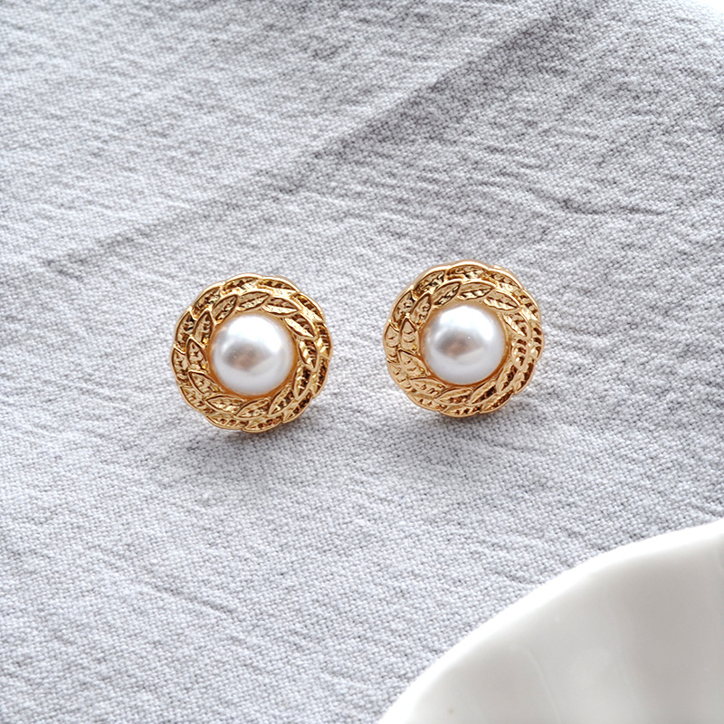 M375 Women's Vintage Geometric Pearl Earrings Jewelry Gift