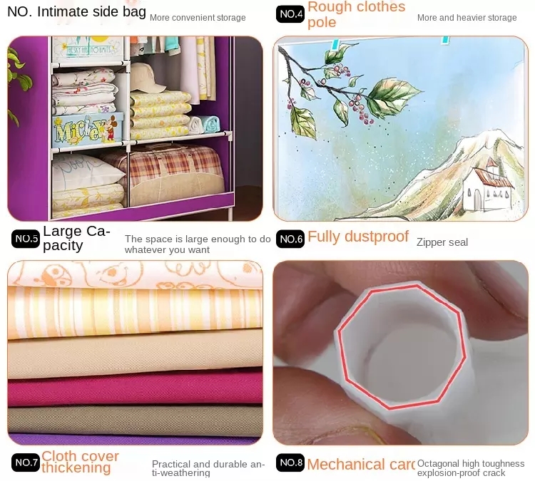 DIY Wardrobe Large Capacity Assemble Closets Portable Home Storage Clothes Organizer Closet