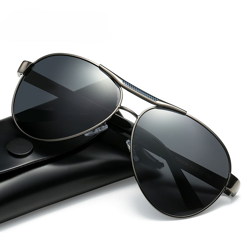 10008 New Men's Pilot Sunglasses Double Beam Luxury Brand Designer Shades Sunglasses Polarized UV400 Retro Trendy Sunglasses 