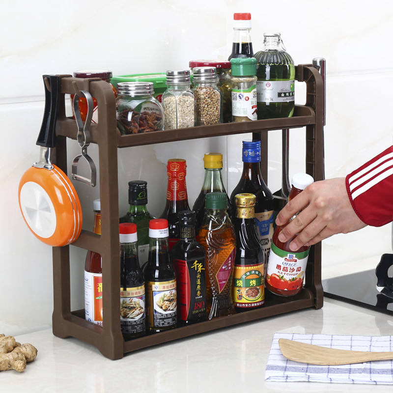 Multipurpose Plastic Shelf Seasoning Rack Shelves Kitchen Storage Rack