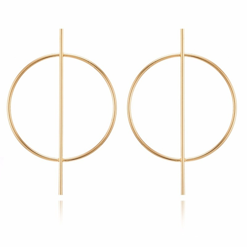 E336 women's simple exaggerated large circle geometric stud earrings for girls sweet gift