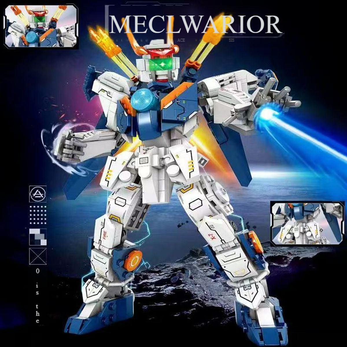 Lego building blocks Gundam Transformer Robot King Kong Mecha Assembling Toys Boys High Difficulty GiftsMachine Transformation White 