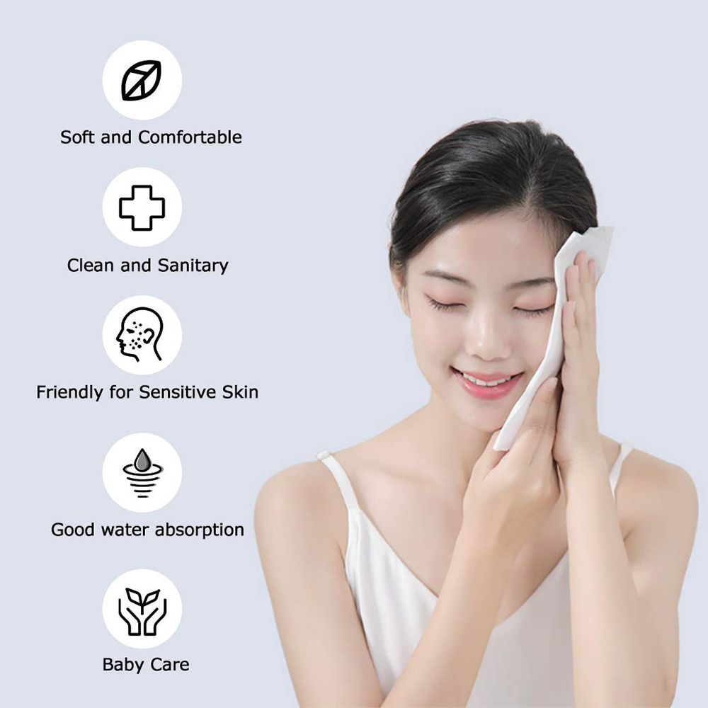 Disposable Face Towel, Facial Eye Nail Make up Removing Cotton Tissue, Multipurpose Cotton Towel Tissue for Skin Care, Reusable Cotton Pads, Wet & Dry Use