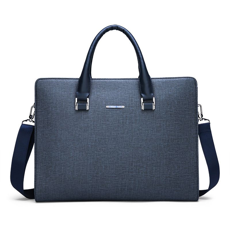 Large capacity new business men's bag Men's portable horizontal briefcase leather one-shoulder diagonal computer bag 9910