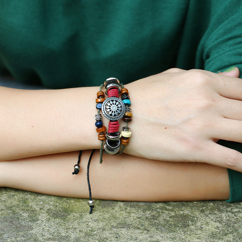 Women Lady Bohemia Wind Beaded Multi-layer Hand Woven Bracelet Jewelry