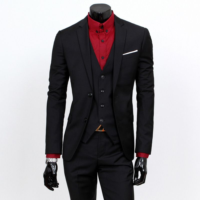 Groom suit men's three-piece British casual business suit men's wedding dress slim handsome summer