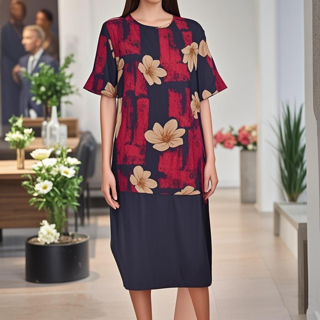 92% Silk Women Dress- Custom Digital Printing Women Dress

