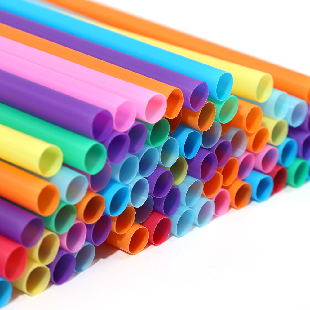 100Pcs Plastic Disposable Straws Colorful Milktea Drinking Straws Party Birthday Celebration Supplies Kitchenware Accessories