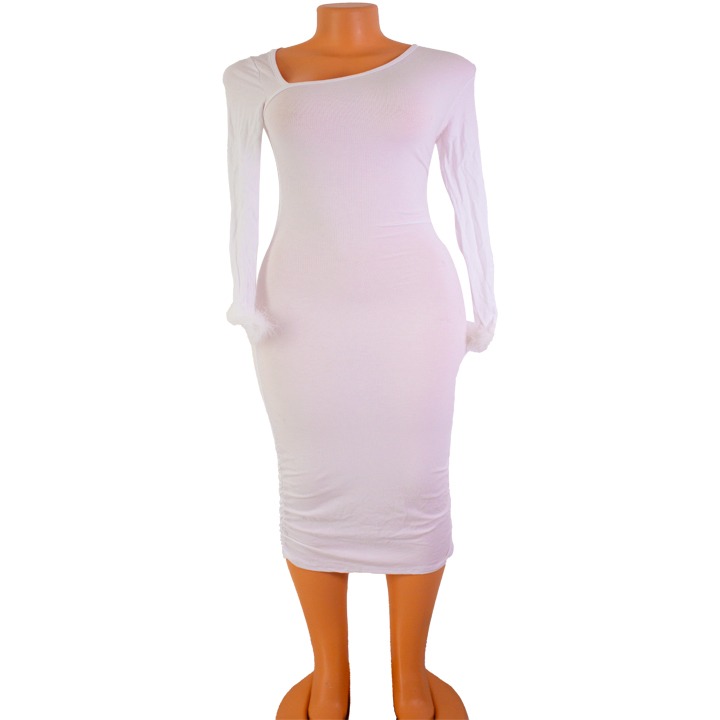  Fashion Summer Ladies Causal Dress Wrap Dress In White