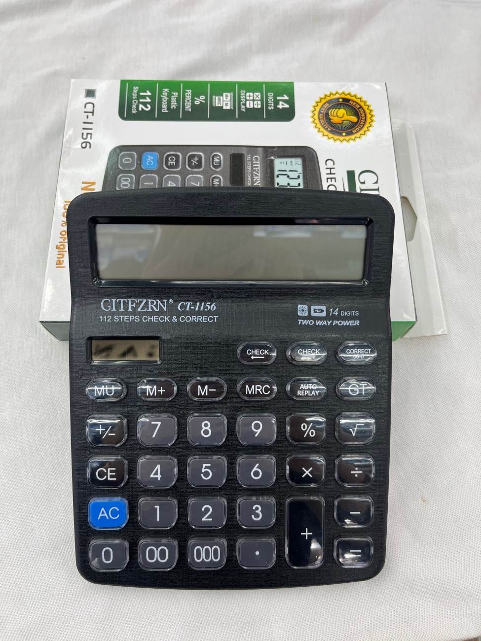 Stylish Large Display Multi-Function Calculator Portable Cute Math Calculating Machine for Students Finance Accounting Office Home Useblack