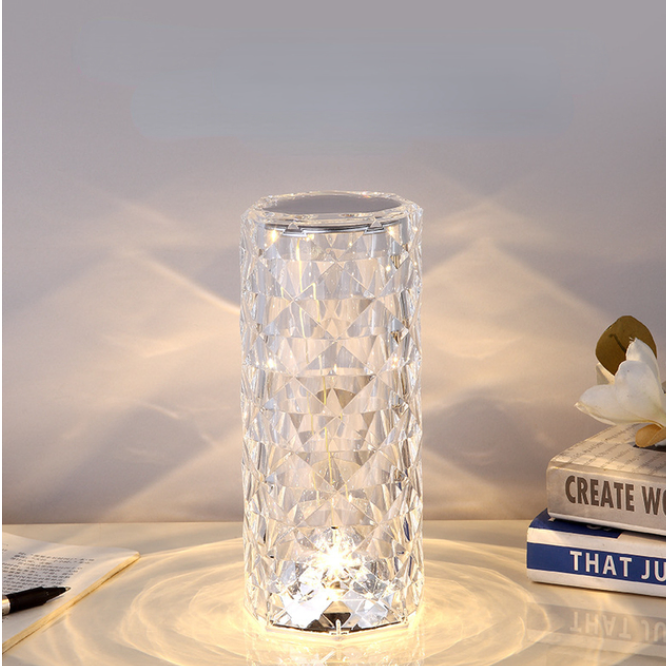 3/16 Colors Crystal Table Lamp Touch Remote Diamond Lamps Room Decor Atmosphere Bedside Night Light Desktop Projector Lights