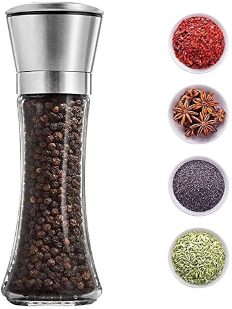 Salt and Pepper Grinder - Premium Stainless Steel Salt and Pepper Mill with Adjustable Coarseness - Salt Grinder and Pepper Shaker Mill
