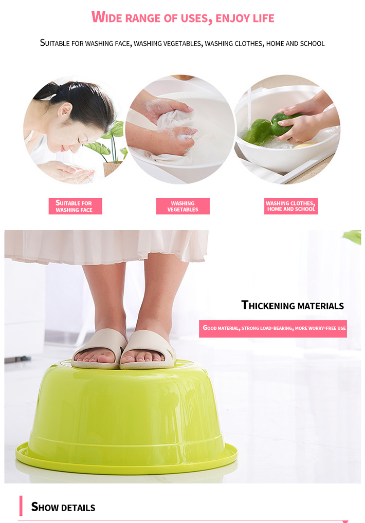 Tospino Home Multi-Purpose Lightweight Round Plastic Wash Basin 31*10cm