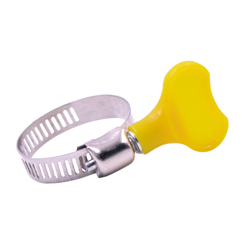 12pcs Automobile oil pipe hose clamp plastic handle hose clamp stainless steel hose clamp clamp buckle water pipe clamp leather pipe buckle clamp gas pipe hose clamp