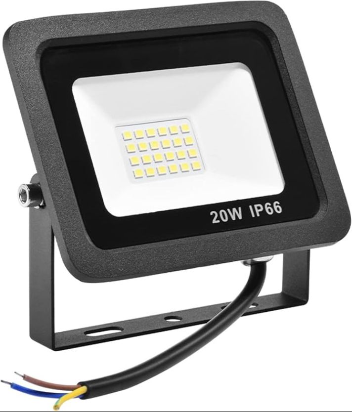 20W LED Flood Lights Outdoor, IP66 Waterproof Security Lights Fixture, 6500K Hardwired Wall Lamp, 1400Lm Ultra Thin Work Light, 120° Beam Angle LED Exterior Floodlight for Garden Yard Patio